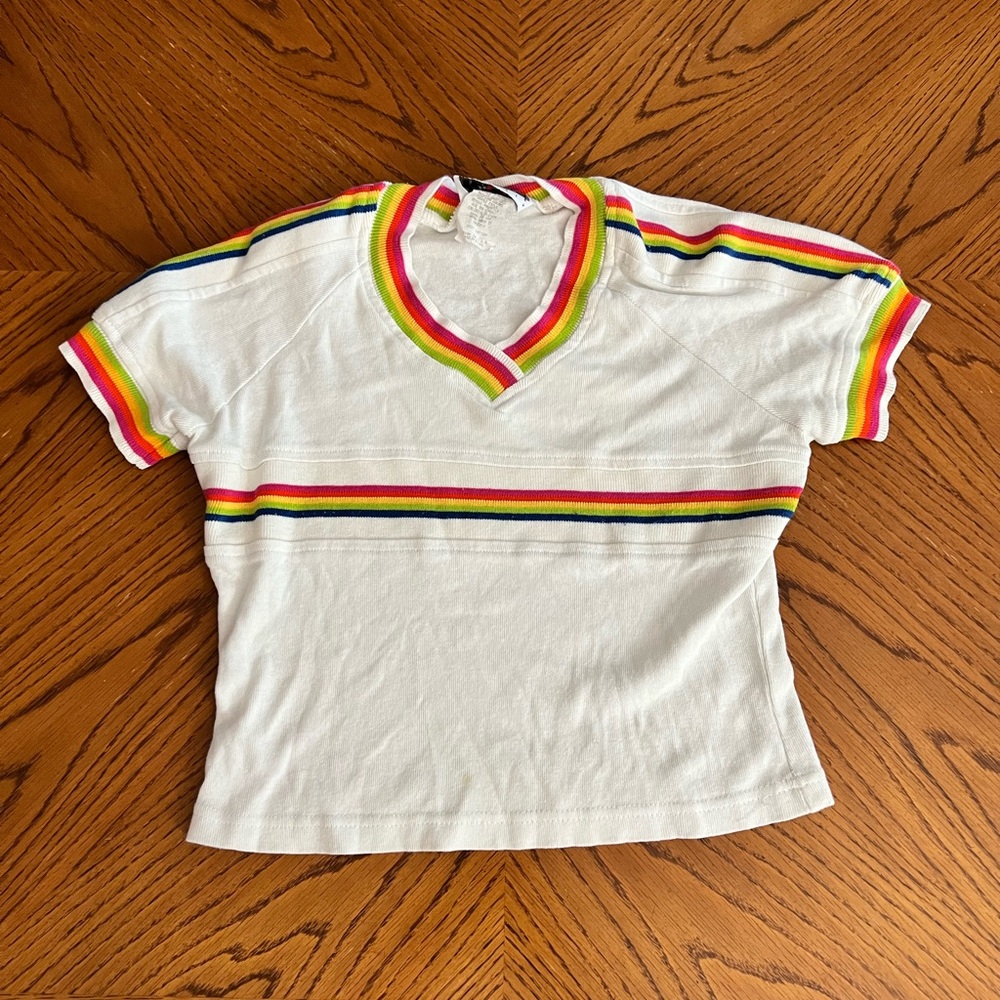 👚 rainbow shirt crop top Pooh style shirt 👚